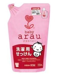 サラヤarau.（アラウ.）ベビー洗濯用せっけん詰替用徳用650ml 12入 1パック398円（税別）